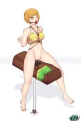 ball_gag bikini nahusmash persona persona_4 satonaka_chie shin_megami_tensei wooden_horse