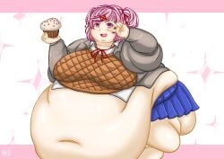 bbw chubby cupcake doki_doki_literature_club huge_ass hyper_belly hyper_fat hyper_thighs meatpedal natsuki_(doki_doki_literature_club) overweight overweight_female ssbbw weight_gain