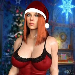 1girls 3d athletic athletic_female big_breasts black_widow_(marvel) breasts breasts_bigger_than_head busty christmas christmas_hat christmas_lights christmas_tree cleavage detailed_background female female_focus female_only fit fit_female hourglass_figure huge_breasts human human_only large_breasts light-skinned_female light_skin marvel marvel_cinematic_universe natasha_romanoff nightgown nordfantasy realistic scarlett_johansson solo solo_female straight_hair thick thick_legs thick_thighs thighs top_heavy upper_body voluptuous waist wide_hips