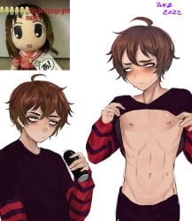 emo gay goth lmao nipple_piercing nipples osaka_ayumu_kasuga shitpost torso turkey_tom white_background youtube