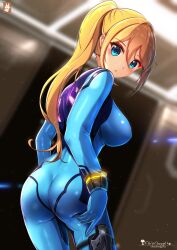 ass chinchongcha female female_only metroid nintendo samus_aran sideboob solo tagme