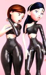 2girls 3d 3d_(artwork) ass athletic athletic_female big_ass big_breasts black_hair bottom_heavy breasts brown_hair bubble_ass bubble_butt busty daughter disney eyebrows eyelashes eyes female female_only fit fit_female hair helen_parr heroine hips hourglass_figure huge_ass human large_ass legs light-skinned_female light_skin lips long_hair medium_breasts milf mother mother_and_daughter petite pixar short_hair slim slim_waist small_breasts straight_hair the_incredibles thick thick_hips thick_legs thick_thighs thighs top_heavy upper_body violet_parr voluptuous vtemp waist wide_hips