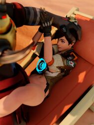 3d dark-skinned_male dark_skin doomfist female interracial male overwatch tagme tracer