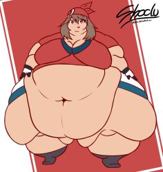 arm_fat big_ass big_belly big_breasts big_butt big_thighs fat fat_ass fat_belly fat_rolls female huge_ass huge_belly huge_thighs may_(pokemon) obese pokemon shy-sho thick_thighs thunder_thighs