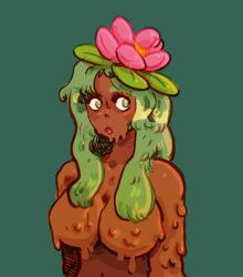 breasts covered_in_mud female female_only ghostytuff mud muddy oc original original_character solo tagme