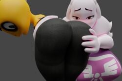 2girls 3d big_ass big_breasts kitty_(under(her)tail) tagme thick_thighs toriel tutori_(under(her)tail) under(her)tail undertale undertale_(series) white_fur yellow_skin