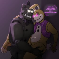 2boys animatronic bear bunny cuntboy cuntboy/male dreadbear five_nights_at_freddy's five_nights_at_freddy's:_help_wanted gay gay_sex glitchtrap glowing glowing_eyes highres intersex male/male male_only pink_eyes spaceandroids tagme vaginal_penetration