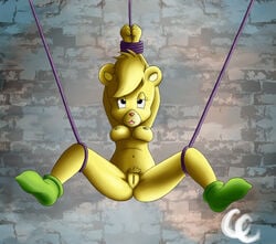 adventures_of_the_gummi_bears anthro arms_up bear bondage crimsoncradle disney female female_only fur mammal nipples pussy solo sunni_gummi tagme