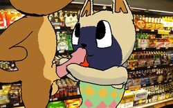 animal_crossing anthro artist_request balls fellatio mitzi_(animal_crossing) nintendo penis source_request tom_nook year_request