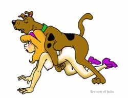 animated daphne_blake dog female hanna-barbera helix human interspecies male nipples scooby-doo scooby-doo_(character) sex straight tagme zoophilia