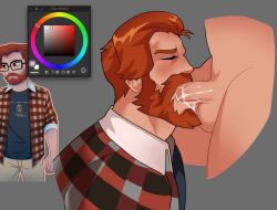 alex_eggleston beard closed_eyes fellatio gay male_only penis plaid_shirt red_hair revealyoursins wip yiik:_a_postmodern_rpg