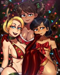 3girls 3milfs amphibia artist_name artist_signature asian_female big_breasts black_hair blonde_hair blue_eyes breasts brown_hair busty christmas christmas_clothing christmas_outfit clothing collaboration cotonus cougar cougar_milf curvaceous dark-skinned_female different_breast_sizes disney disney_channel female female_only holidays light-skinned_female looking_at_viewer mature mature_female milf milfs mother mrs._boonchuy mrs._waybright mrs._wu multiple_girls oum_boonchuy pinup revealing_clothes skimpy skimpy_clothes taiwanese thai trio voluptuous white_female