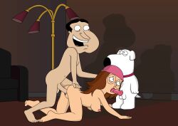 big_breasts big_penis blowjob brian_griffin diablodivinity family_guy fuck_and_suck glenn_quagmire hardcore interspecies knot meg_griffin penile threesome zoophilia