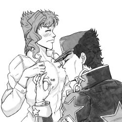 gay jojo's_bizarre_adventure jotaro_kujo kakyoinmuse male male_nipple_licking male_only muscular_male noriaki_kakyoin stardust_crusaders stone_ocean yaoi