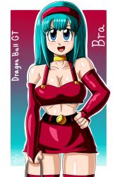 1girls aged_up big_breasts blue_eyes blue_hair bra_(dragon_ball) bra_briefs breasts dragon_ball dragon_ball_gt female female_only female_saiyan hairband headband hourglass_figure human hybrid large_breasts red_headband rodriguesd-marcelo saiyan