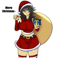 christmas christmas_clothing christmas_outfit cute gift kendra_(magnum_oppai) magnum_oppai original_character