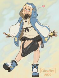 1boy big_penis bike_shorts blonde_hair blue_eyes bridget citrusfro femboy fingerless_gloves gloves guilty_gear guilty_gear_strive happy hoodie huge_cock long_hair male male_only penis shorts skirt spoken_heart testicles thick_thighs thighs trap