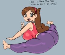 ass big_ass big_breasts black_eyes brown_hair brunette choker clueless darkeros13 disney disney_channel disney_xd gravity_falls innuendo large_ass leggings mabel_pines oblivious pawg peace_sign rough_sketch showing_off tagme thedarkeros thick_ass thick_thighs tight_pants