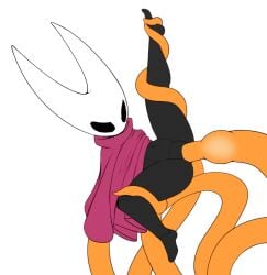 animated black_skin cape cloak clothing egg_implantation female hollow_knight hornet_(hollow_knight) impregnation penetration pussy rape red_cape restrained spread_legs tentacle tentacle_bulge tentacle_rape vaginal_egg_implantation vaginal_penetration