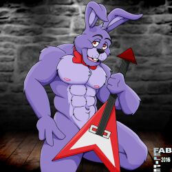 anthro bonnie_(fnaf) bunny fabfelipe five_nights_at_freddy's fnaf furry gay guitar male male_only muscular muscular_male non-human