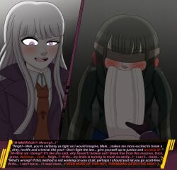 1futa 1girls :>= bangs big_penis black_hair blindfold blowjob blush brown_hair chair clothed clothing danganronpa danganronpa:_trigger_happy_havoc danganronpa_v3 dialogue dirty_talk disgusted dubious_consent duo english_text erection eroticaquatic fellatio female fully_clothed futa_on_female futanari harukawa_maki high-angle_view huge_cock huge_penis human hyper_penis interrogation kirigiri_kyouko kneeling light-skinned_female light-skinned_futanari light_skin long_hair looking_down looking_up mind_break mostly_clothed oral oral_sex penis pink_hair secretly_loves_it self_upload sex size_talk smooth_skin standing sucking sucking_penis text tied_up twintails uncensored