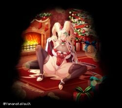 christmas female female_only kulve_taroth large_breasts monster_girl monster_hunter solo tagme yamanata