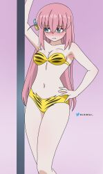 animal_print bloskai bocchi_the_rock! clothed clothing cosplay crossover embarrassed female female_only gotou_hitori hi_res highres lum urusei_yatsura