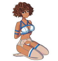 arms_behind_back bondage femsub hunie_(series) huniepop koji_draw lingerie lola_rembrite sex_slave slave small_smile