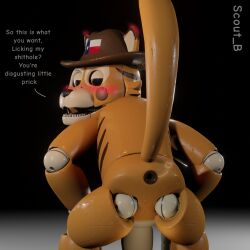 absurd_res absurdres animatronic animatronics anus anus_peek ass bending bending_forward bending_over blender blender_(software) blush brown_anus brown_tail cowboy_hat dick ear_blush english english_text fazbear_fanverse fazbear_frights five_nights_at_freddy's fnaf furry furry_male furry_only george george_(jolly) george_(jolly4) george_goodtime(jolly) george_nudes george_nudity georgenudes georgenudity gloves hat high_resolution highres jolly jolly_(game) jolly_4 lonner_(artist) male/male male_focus male_only non-human nude nude_male nudity nudity_goodtime orange_ears orange_eyes orange_hair orange_tail rendered robot scout_b(artist) sniffing_anus sniffing_ass tail tail_lift texas texas_flag tiger tiger_ears tiger_tail