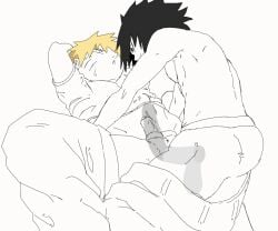 anal animated animated_gif big_penis gay gay_sex gif human human_only human_penetrated human_penetrating human_penetrating_human impossible_fit large_insertion long_penis male male/male male_only male_penetrated male_penetrating male_penetrating_male naruto naruto_(series) naruto_shippuden not_furry one_leg_up partially_clothed penis_belly_bulge penis_out raburesu_ sasuke_uchiha standing_sex stomach_bulge uzumaki_naruto yaoi