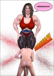 1boy 1girls 3d_(artwork) amazon athletic_female bigger_female blood blood_splatter blood_stain bodybuilder brutaljuno cleavage crush crushing curves curvy_figure death death_by_snoo_snoo destruction dominant_female domination dominatrix enjoying erect_nipples_under_clothes female_domination femdom gore guro hand_on_hip head_between_thighs head_crushing headscissor killing makeup male_death malesub moan moaning_in_pleasure murder muscle_tone muscular_arms muscular_female muscular_legs nude_male orgasm_face original_character pantyhose sadism sadistic scissorhold scissoring seductive_pose smaller_male squeezing squish standing tank_top text_bubble thick_ass thick_hips thick_legs thick_thighs thigh_squish toned_female voluptuous wrestling wrestlingryona