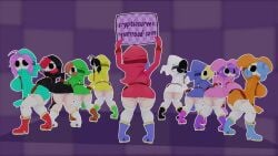 3d 9girls animated ass ass_shake ass_shaking black_hair blonde_hair blue_hair boots bouncy brown_hair cally3d clazzey cryptiacurves dancing eyelashes female female_only holding_sign jaybunimates light_blue_hair looking_at_viewer mario_(series) mask multiple_girls music nintendo pink_hair purple_hair red_hair shaking shaking_butt shy_gal shy_gal_dance_(minus8) shy_guy shygal_(cryptiacurves) sign sound super_mario_bros._2 thighhighs twerk twerking video vrchat vrchat_avatar vrchat_model yume_kōjō:_doki_doki_panic