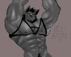 1boy abs anthro bara beard bondage canine harness ice_xhan male male_focus male_only muscular muscular_male pecs tied toro_buull wolf