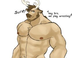 bara biceps bovid furry horns ice_xhan male male_focus male_only muscular muscular_male pecs toro_buull