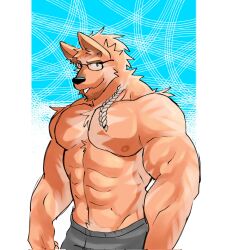 bara biceps braid furry glasses male male_focus male_only muscular muscular_male pecs toro_artz