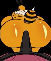 animated anthro ass beat_banger bee big_ass big_butt bulge butt buttjob female furry insect_girl insect_humanoid insects kacia_(turismoturbo) mob_face straight submissive turismoturbo