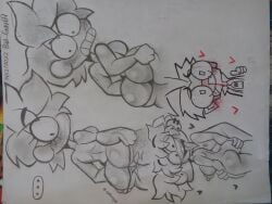 ass bad_guy69 big_ass big_breasts couple couple_(romantic) dib_membrane fat_ass invader_zim pants piercing pussy recap_kid ripped_pants sketch_page tongue tongue_out young