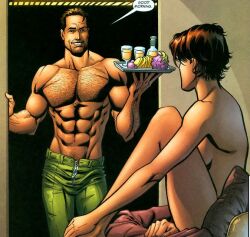 1boy 1boy1girl 1girls abs after_sex bed breasts cam_smith canon_couple carter_hall chest_hair chris_batista comic comic_page couple curvaceous curvy curvy_figure dc dc_comics fit fit_female fit_male hairy_chest hawkgirl hawkman hips kendra_saunders male muscular muscular_male naked naked_female romantic romantic_couple short_hair sno_cone straight superhero superheroine wholesome