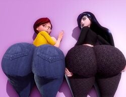 2girls 3d ass ass_focus ass_support big_ass big_breasts big_butt black_hair bottom_heavy breasts brown_hair bubble_ass bubble_butt dat_ass disney fat_ass fat_butt female female_only females females_only gigantic_ass goth goth_girl gothic hair_covering_eye helen_parr huge_ass huge_breasts huge_butt jay-marvel large_ass large_breasts large_butt long_hair looking_at_viewer looking_back massive_ass mature mature_female milf mother mother_and_daughter pixar prevence short_hair smooth_skin the_incredibles thick_ass thick_thighs tight_clothing up_close violet_parr wide_hips