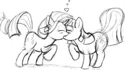 black_and_white female female_only feral friendship_is_magic kissing lahsparkster my_little_pony puyo_puyo puyo_puyo_fever rarity_(mlp) tagme toony twilight_sparkle_(mlp) unicorn yuri