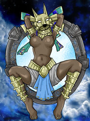 1girls anubis demoncherry female female_only rule_63 solo solo_female space stargate stargate_(device) stargate_sg-1 tagme