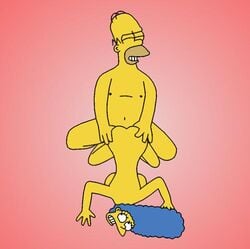 ass color female homer_simpson human jsl male marge_simpson nude sex straight tagme the_simpsons