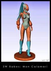 3d alien alien_girl breasts female k9_(artist) kaernen mon_calamari nipples pussy star_wars swimsuit tagme text transparent_clothing