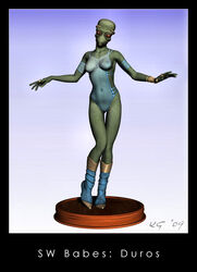 3d alien breasts duros female green_skin k9_(artist) kaernen nipples pussy red_eyes star_wars tagme text transparent_clothing