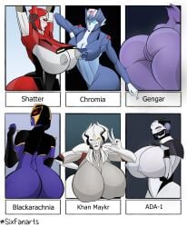 ada-1 anthro armpits big_ass big_breasts blackarachnia bumblebee_movie bungie chromia destiny_(game) destiny_2 doom doom_eternal exo female gengar ghost huge_ass khan_maykr pokémon_(species) pokemon shatter_(transformers) transformers transformers_animated xeddo