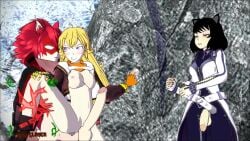 1boy 2futas 3d ace_(oc) angry animated balls black_hair blake_belladonna blonde_hair blush bouncing_penis breasts casual cat_ears clothing erection faunus futa_with_male futanari human intersex leg_lift loop male male_on_futa mask nipples no_sound original_character outdoor_sex outdoors outside pale_skin penis purple_eyes red_hair rooster_teeth rwby sex sfmslayer snow source_filmmaker spread_legs standing_sex testicles vaginal vaginal_penetration video voyeur yang_xiao_long yellow_eyes