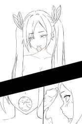 1boy 1girls 2022 condom condom_in_mouth ear_piercing garity-art looking_at_viewer no_color penis sezia_haruma straight virtual_youtuber wactor wactor_es wactor_production