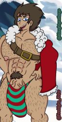 bad_anatomy boxer_briefs boxers brown_fur brown_hair bundles christmas christmas_clothes deuz deuz_(fnafhs) fhs fnafhs fnafhs_z3ro fnafhsrule34 freddyhsnsfw hairy hairy_male huge_cock male male_only package toony