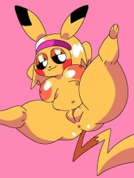 accessory anthro anthrofied anus areola big_breasts big_nipples blonde_hair breasts chubby_female digital_media_(artwork) eyelashes female flexible fur furry furry_only generation_1_pokemon genitals hair hands_behind_head headband huge_breasts jammedvhs low-angle_view mammal midair navel nintendo nipples nude pikachu pokémon_(species) pokemon pokemon_(species) pussy red_cheeks rodent shortstack simple_background slightly_chubby smile smug solo splits spread_legs spreading tail thick_thighs video_games wide_hips worm's-eye_view yellow_body yellow_fur