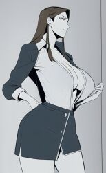 1girls artist_request big_breasts brown_hair business_suit business_woman gyakuten_saiban large_breasts mia_fey tagme